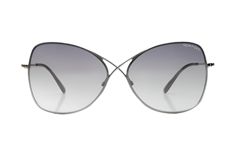 Colette Butterfly Metal Sunglasses in Gunmetal + Grey Gradient
