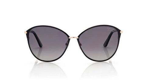 Penelope Metal Sunglasses in Black Rose Gold + Polar Smoke Gradient