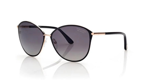 Penelope Metal Sunglasses in Black Rose Gold + Polar Smoke Gradient