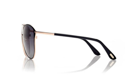 Penelope Metal Sunglasses in Black Rose Gold + Polar Smoke Gradient