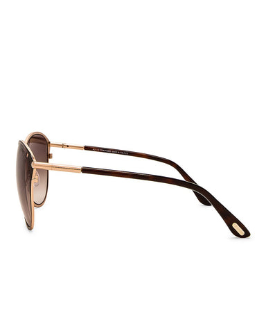 Penelope Metal Sunglasses in Brown Rose Gold + Brown Gradient