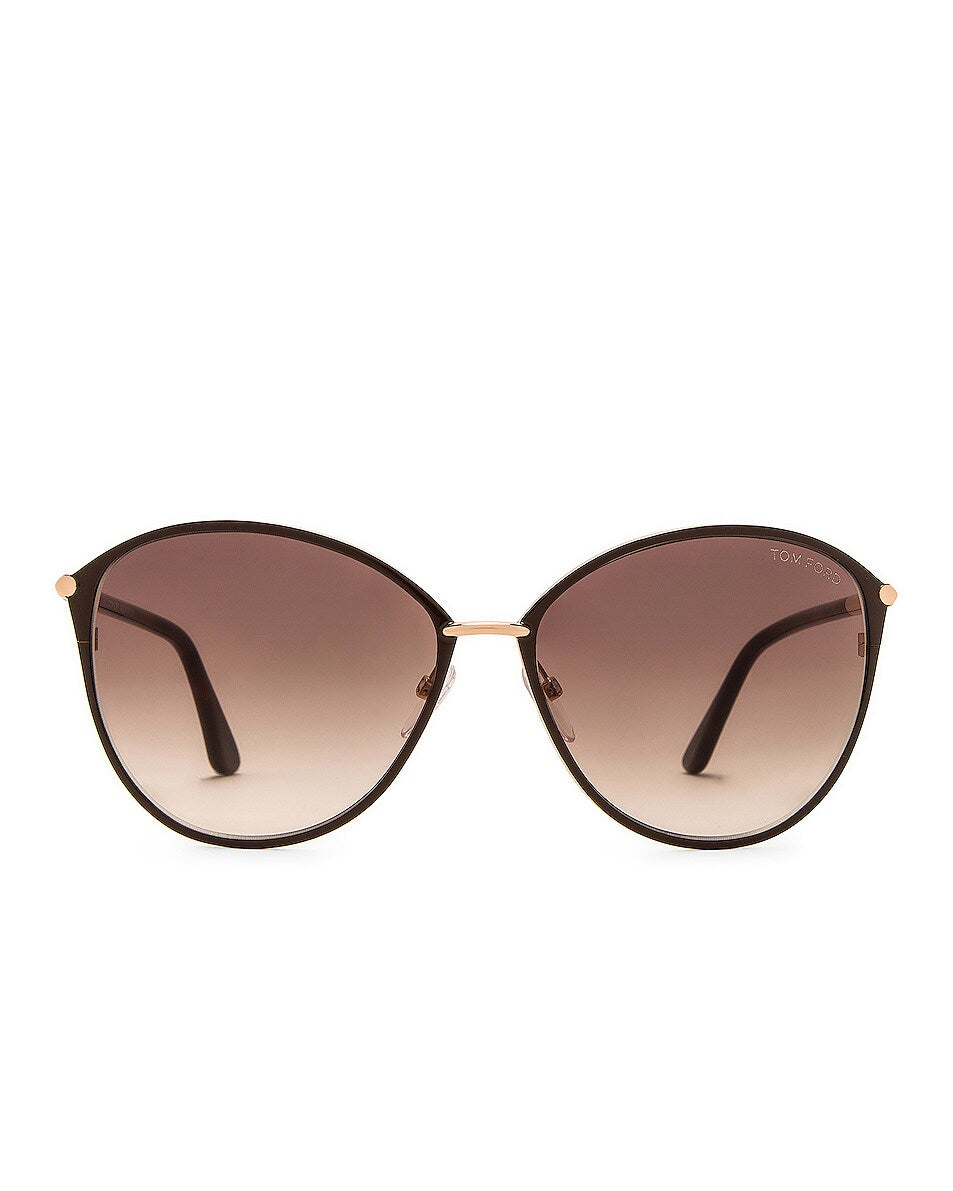 Penelope Metal Sunglasses in Brown Rose Gold + Brown Gradient