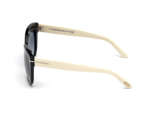 Alistair Square Cat Eye Acetate Sunglasses in Black and Ivory + Smoke Gradient