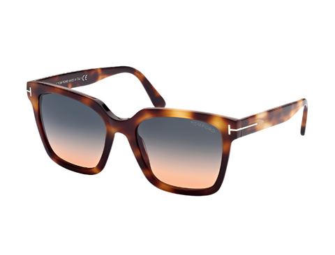 Selby Acetate Sunglasses in Blonde Havana + Green Gradient