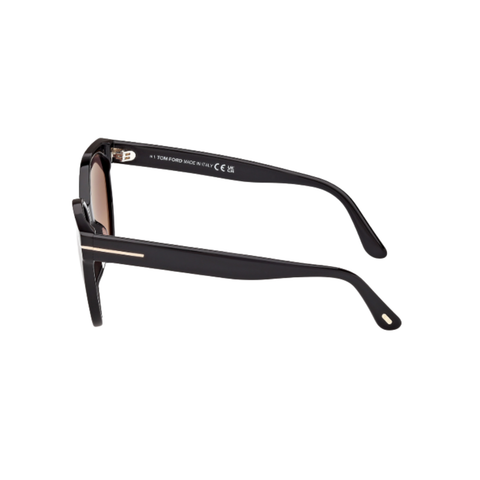 Tallulah Acetate Sunglasses In Shiny Black + Bordeaux Gradient