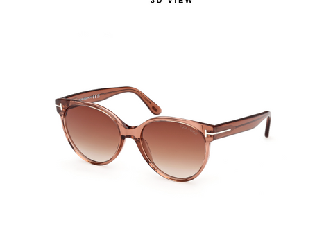 Tallulah Acetate Sunglasses In Shiny Light Brown + Brown Gradient