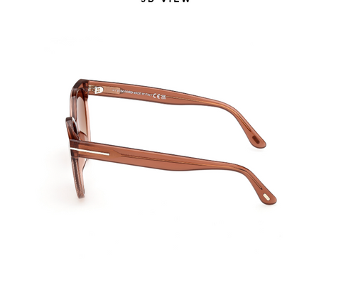 Tallulah Acetate Sunglasses In Shiny Light Brown + Brown Gradient
