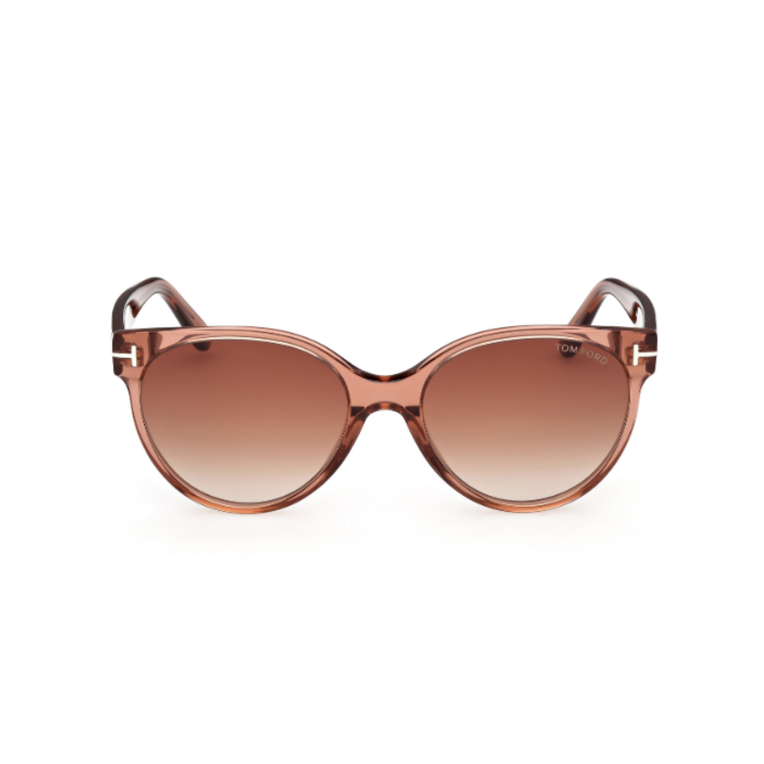 Tallulah Acetate Sunglasses In Shiny Light Brown + Brown Gradient