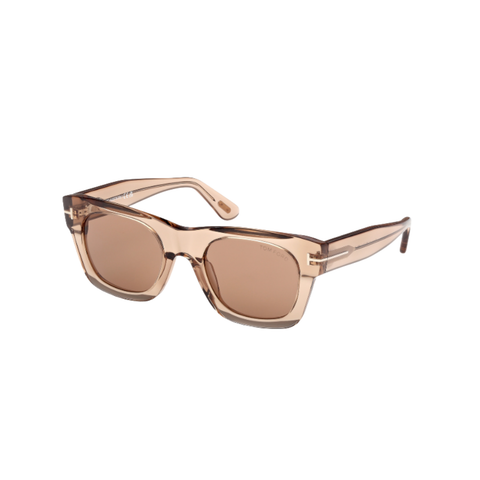 Emma Acetate Sunglasses In Shiny Light Brown + Light Brown Gradient