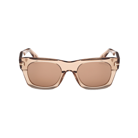 Emma Acetate Sunglasses In Shiny Light Brown + Light Brown Gradient