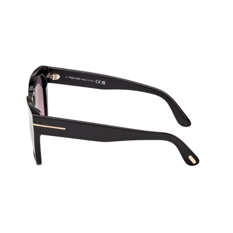 Flynn Acetate Sunglasses In Shiny Black + Smoke Gradient
