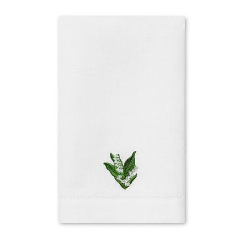 Fiorenza Lily Of The Valley Floral Embroidered Guest Towel