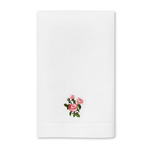 Fiorenza Rose Floral Embroidered Guest Towel