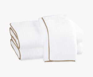 Cairo Straight Towels in White + Linen