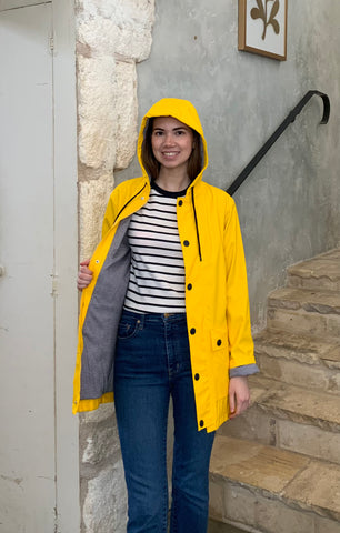 Hooded Rain Jacket in Yellow