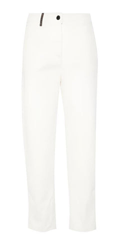 High Rise Stretch Corduroy Slim Leg Cropped Pant in Hornbeam