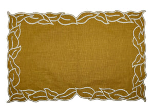 Venezia Coated Linen Placemat in Curry
