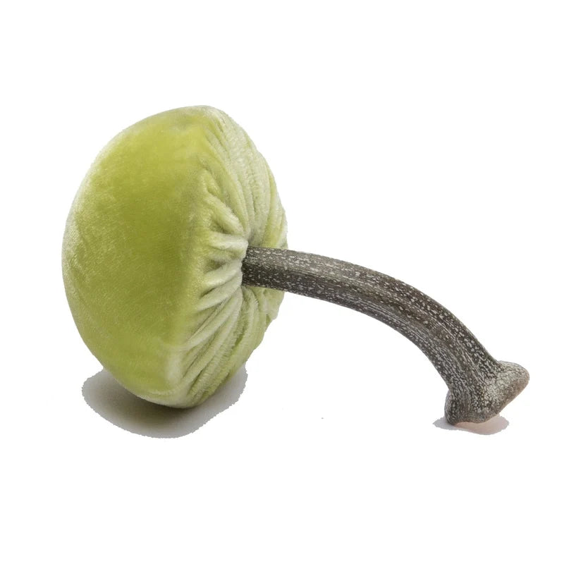 Small Velvet Decorative Mushroom in Pistachio