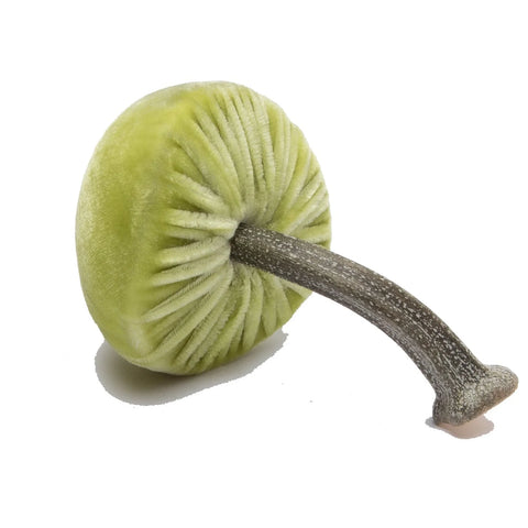 Small Velvet Decorative Mushroom in Pistachio