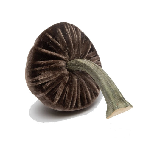 Small Velvet Decorative Mushroom in Espresso
