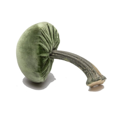 Small Velvet Decorative Mushroom in Sage