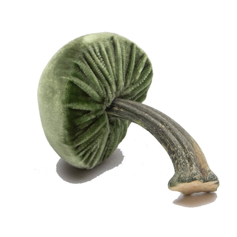 Small Velvet Decorative Mushroom in Sage
