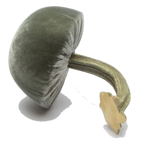 Medium Velvet Decorative Mushroom in Willow