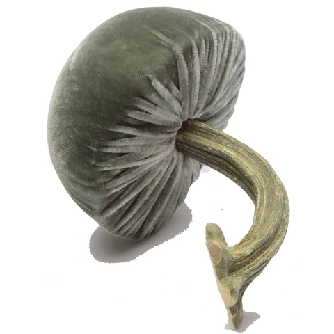 Medium Velvet Decorative Mushroom in Willow