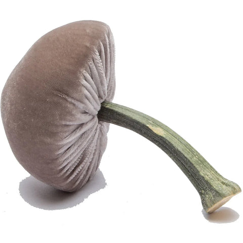 Medium Velvet Decorative Mushroom in Putty