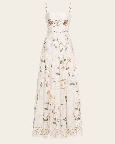 Lima Spaghetti Strap Tiered Maxi Dress in Navegante