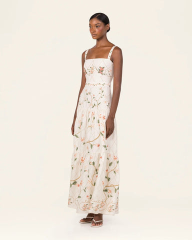 Lima Spaghetti Strap Tiered Maxi Dress in Navegante