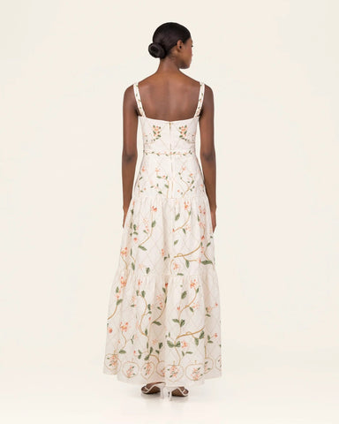 Lima Spaghetti Strap Tiered Maxi Dress in Navegante