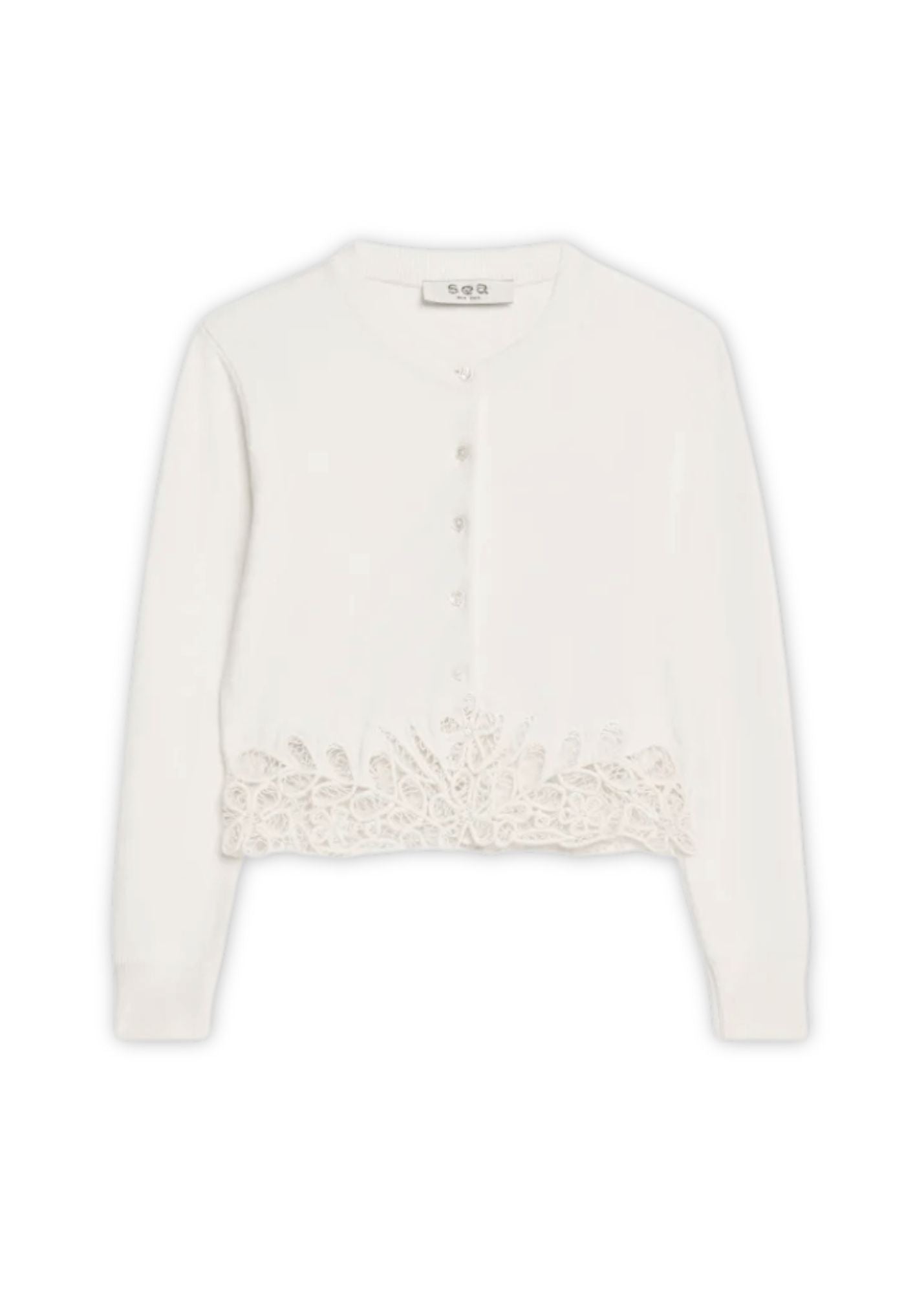 Iyla Soutache Long Sleeve Cardigan in White