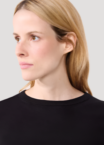 Long Sleeve Crewneck Tee in Black