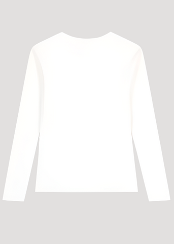 Long Sleeve Crewneck Tee in White