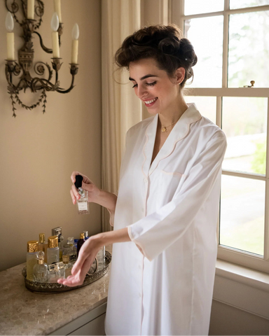 Vandy Scallop Edge Long Sleeve Nightshirt in Pink