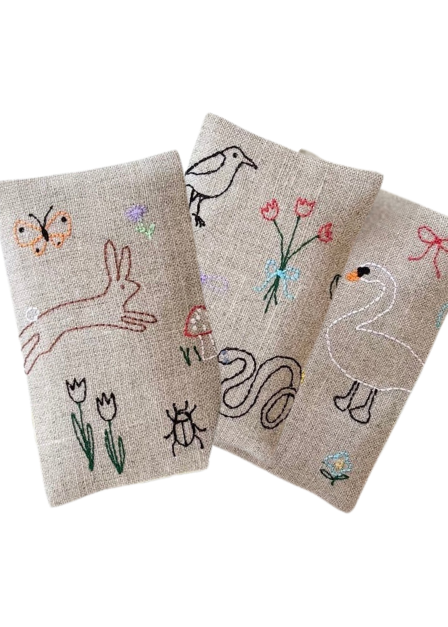 Hand Embroidered Biota - Lavender Sachet Set of 3
