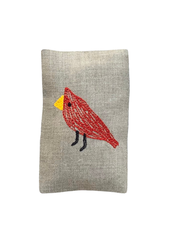 Hand Embroidered Backyard Birds - Lavender Sachet Set of 3
