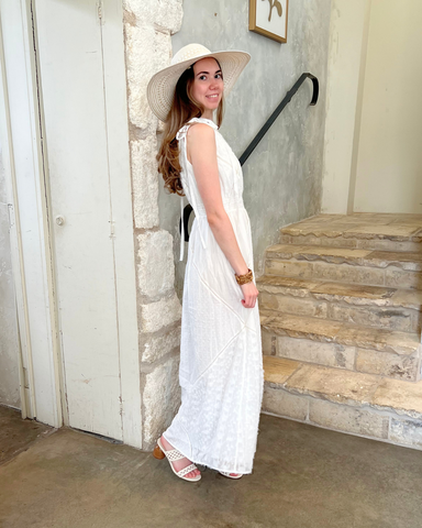 Louisa Heirloom Patchwork Maxi Dress in Ivory