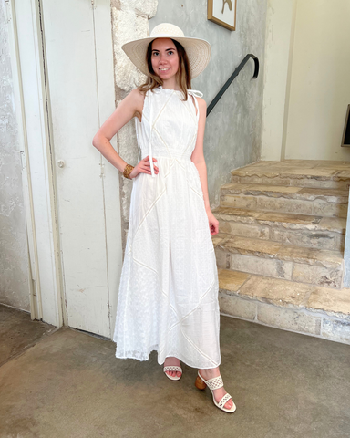Louisa Heirloom Patchwork Maxi Dress in Ivory