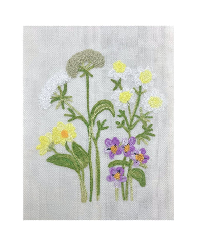 Meadow Violets Due Fragole Kitchen Towel in Green