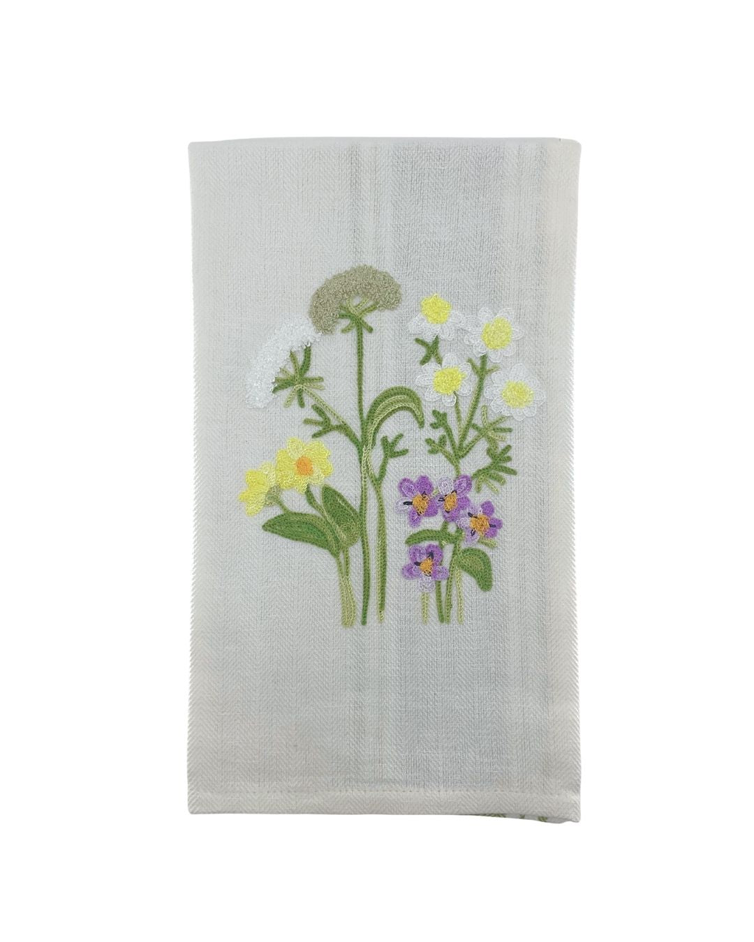 Meadow Violets Due Fragole Kitchen Towel in Green