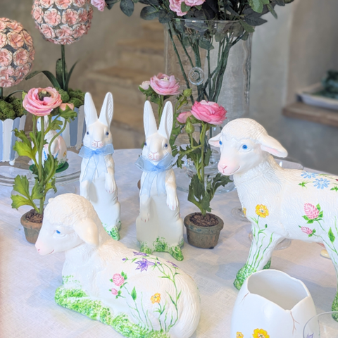 Meadow Flowers Hand Painted Standing Bunny