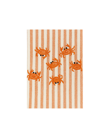 Crabs Melograno Stripe Kitchen Towel in Orange