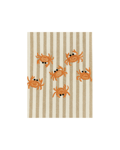 Crabs Melograno Stripe Kitchen Towel in Sand