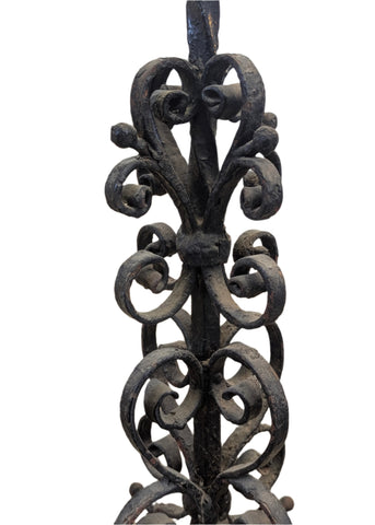 Antique Wrought Iron Candlestand Floor Lamp