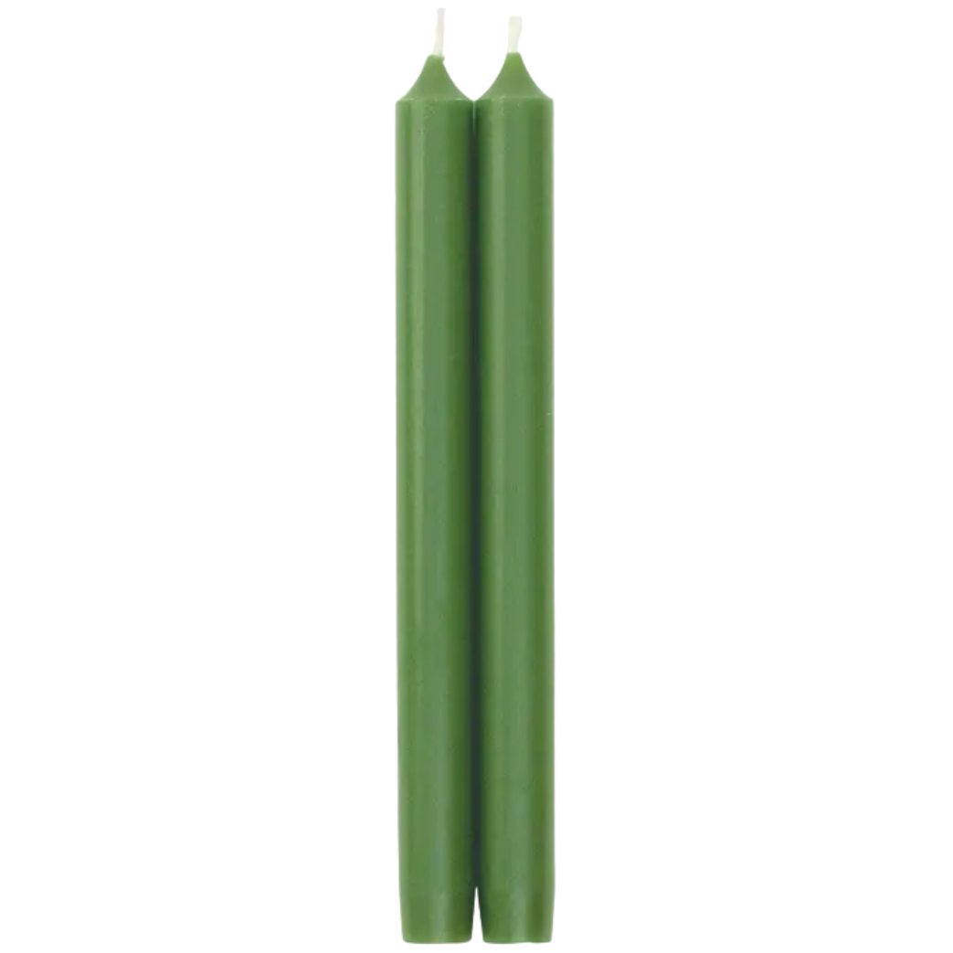 Pair of Dinner Candles in Leaf Green