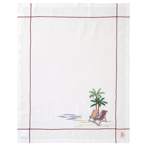 Palmier Embroidered Tea Towel