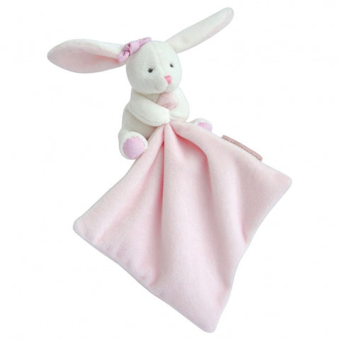 Pink Rabbit Lovey with Blankie