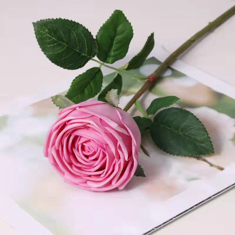 Real Touch Mauve Garden Rose Stem
